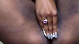 ebony babe squirts last time on chair with dildo in wet custom request