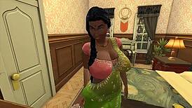 Part 2 - Desi Saree Widow Aunty Shweta... umm, bent over doggystyle!