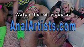 watch the lesbian prolapse get licked in intense threesome anal play