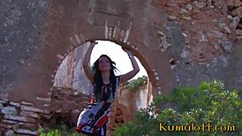 kumalott sweet brunette shy latina outdoor public encounter with big cock