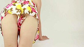 Strange erotic fetish video with Asian upskirt tongue play