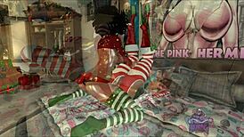 omg, got this thick tranny cock for christmas, so huge!