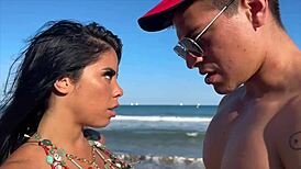 Latina mermaid licks shaved pussy in pool