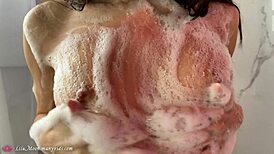 Lilu moon masturbates wet pussy with big vibrator in bathroom orgasm