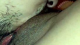 I am licking my wife's delicious pussy so passionately.