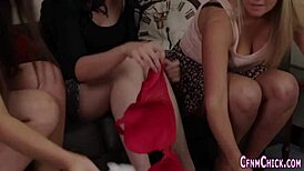 Cfnm domina commands a messy facial with fierce control