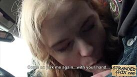 Russian Teen Delivers Amazing Blowjob in Public Hitchhiker POV Scene