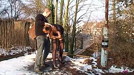 ginger street whore bangs stranger outdoor no condom 😱