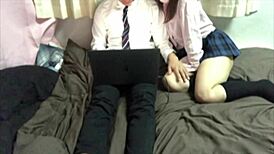 Watching naughty videos with my Japanese girlfriend gets us both so turned on!
