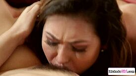 Petite latina gets her pussy licked by busty tutor in intense session