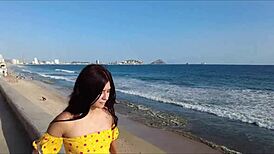 Horny photographer enjoys teen latina couple outdoors.