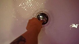 teen babe in jacuzzi uses dildo for hotel fun