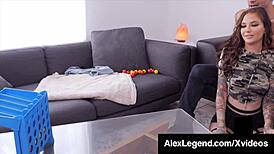 Hot girlfriend rocky emerson rides alex legend's fat cock in cowgirl and bent over positions 😈