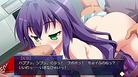 Anime hentai pervert plays with toys in public outdoor game.