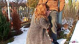 ginger street whore bangs stranger outdoor no condom 😱