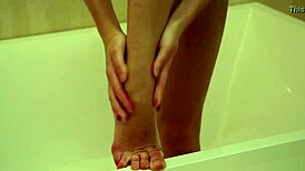 MetArt - Petite 18+ Brunette Amelie B Shows Hairless Wet Body in Bathing Scene