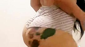 Teasing in tight shorts and leggings