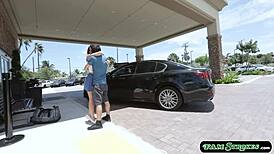 stepsis helps her insecure stepbro with a handjob in the bedroom