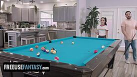 FreeUse Fantasy - Tiny Cute Slut Freya Von Doom Fucked by Lucky Stud on Pool Table