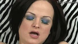 Janessa Jordan, the dark-haired slut, shoves a toy deep in her pussy.