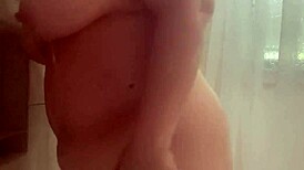 Bbw in another shower video with big ass tits fat milf bathing amateurs big tits