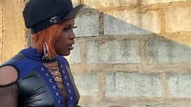 Nigerian police woman bent over for rough action