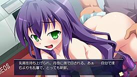 Anime hentai pervert plays with toys in public outdoor game.