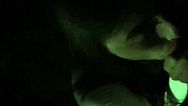 brunette flashes pussy in mini skirt before risky outdoor blowjob