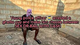 Nigerian police woman bent over for rough action