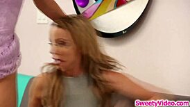 Milf with Big Tits Licks Latina Model's Curves