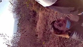 In the tall grass, wet pussy gets pounded hard