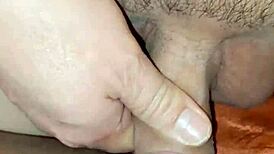 I am licking my wife's delicious pussy so passionately.