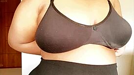 Sexy sister plays with tits