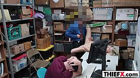 Hot teen 18+ caught stealing in office