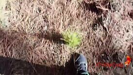 I give sloppy deepthroat to random guy in woods, ending with huge facial 😈🌳