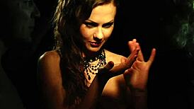 5x sinful lesbians licking wet tits close-up