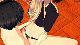 scp 105 fingering her pussy then riding cock in chair, so hot! 😏