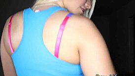 Blonde teen guzzles pov blowjob in high definition