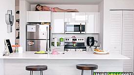 Kara, with blue eyes and braces, gets picked up by the stud who slides his prick into her cunt in the cinema.