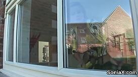 i saw unfaithful british mature lady sonia show her large titties