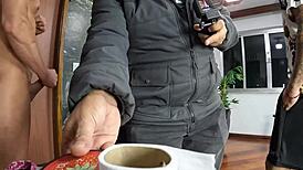 Maryna Sales, the transsexual, masturbates and talks dirty behind the scenes