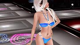 Glamorous 3D Model Struts on Runway