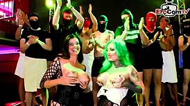 German cum sluts at bareback group sex party with creampie! 😜