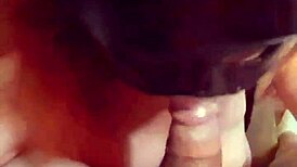 Amateur hot wife enjoys slurping on a big cock.