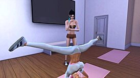 Amigas Having Fun During Yoga in The Sims 4 3D