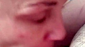 Too much cum overwhelms her swallowing blowjob