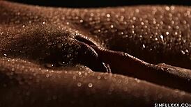 5x sinful lesbians licking wet tits close-up