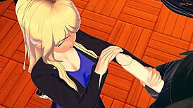 scp 105 fingering her pussy then riding cock in chair, so hot! 😏