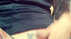 Woman with huge pussy lips shows off hairy goth tits and masturbates