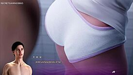 Apocalust 15 - Stepsis takes cum on tight pink pussy in 3D game